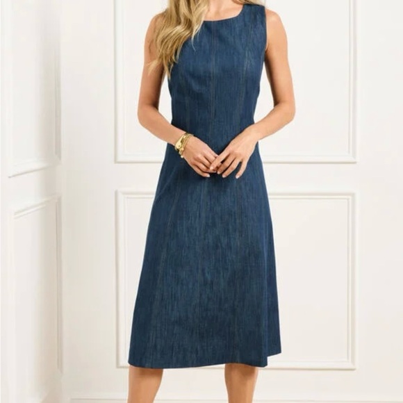 Talbots Asymmetrical Navy Dress - Picture 1 of 5
